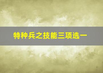 特种兵之技能三项选一