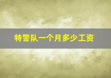 特警队一个月多少工资