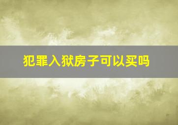 犯罪入狱房子可以买吗