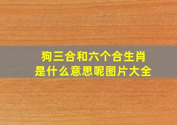 狗三合和六个合生肖是什么意思呢图片大全