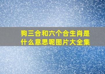 狗三合和六个合生肖是什么意思呢图片大全集