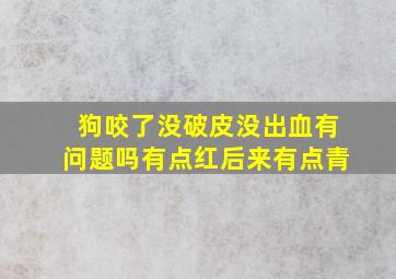 狗咬了没破皮没出血有问题吗有点红后来有点青