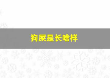 狗屎是长啥样