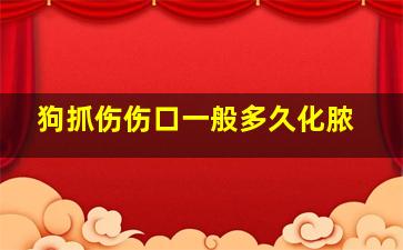 狗抓伤伤口一般多久化脓