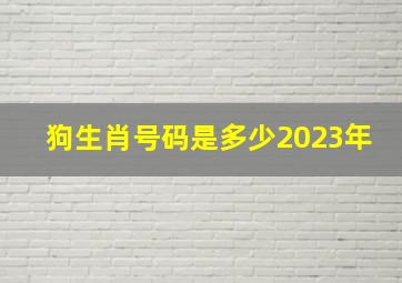 狗生肖号码是多少2023年