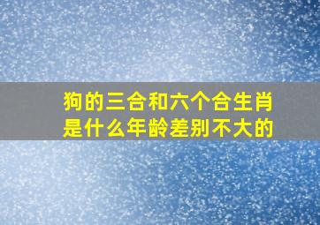 狗的三合和六个合生肖是什么年龄差别不大的