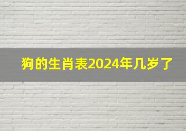 狗的生肖表2024年几岁了