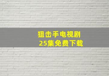 狙击手电视剧25集免费下载