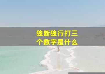 独断独行打三个数字是什么