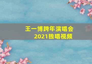 王一博跨年演唱会2021独唱视频