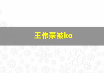 王伟豪被ko