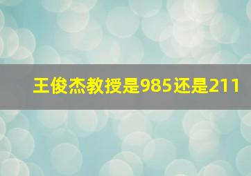 王俊杰教授是985还是211