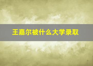 王嘉尔被什么大学录取