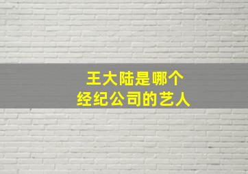 王大陆是哪个经纪公司的艺人