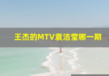 王杰的MTV袁洁莹哪一期