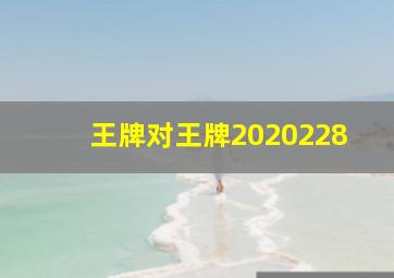 王牌对王牌2020228