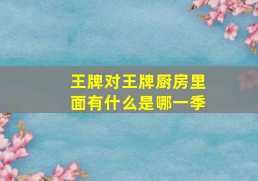 王牌对王牌厨房里面有什么是哪一季