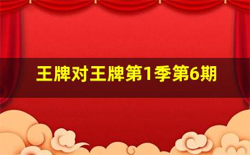 王牌对王牌第1季第6期