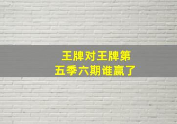 王牌对王牌第五季六期谁赢了