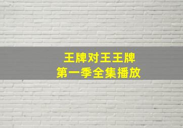 王牌对王王牌第一季全集播放