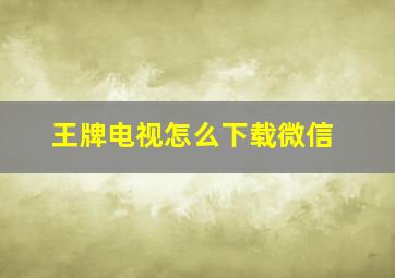 王牌电视怎么下载微信