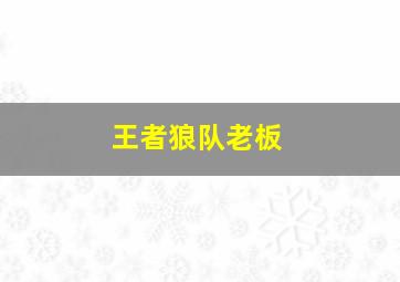 王者狼队老板