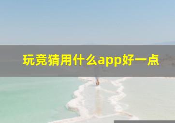 玩竞猜用什么app好一点