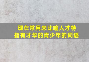 现在常用来比喻人才特指有才华的青少年的词语