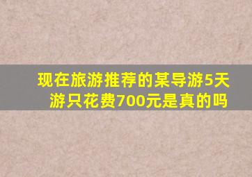 现在旅游推荐的某导游5天游只花费700元是真的吗