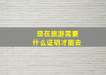 现在旅游需要什么证明才能去