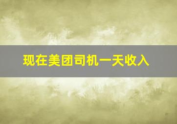 现在美团司机一天收入