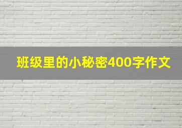 班级里的小秘密400字作文