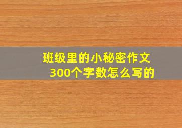 班级里的小秘密作文300个字数怎么写的