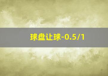 球盘让球-0.5/1