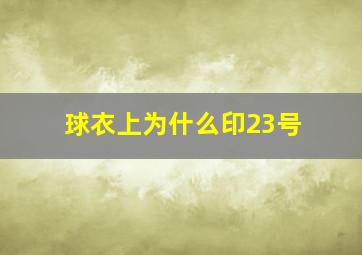 球衣上为什么印23号