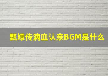 甄嬛传滴血认亲BGM是什么