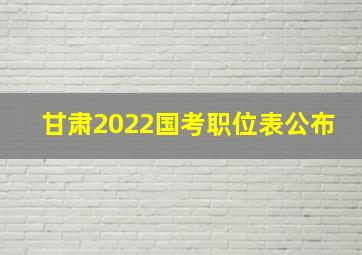 甘肃2022国考职位表公布