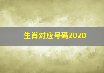 生肖对应号码2020