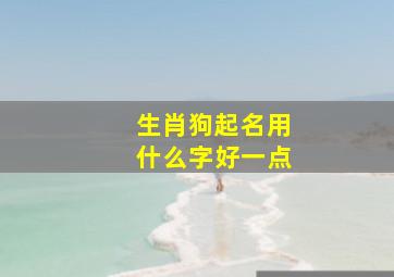 生肖狗起名用什么字好一点