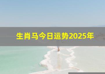 生肖马今日运势2025年