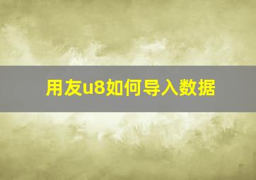 用友u8如何导入数据