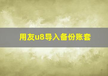 用友u8导入备份账套