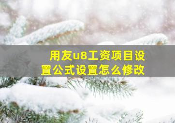 用友u8工资项目设置公式设置怎么修改