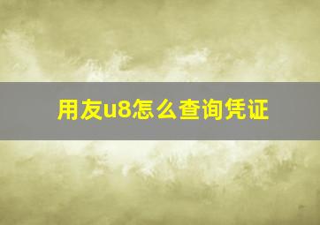 用友u8怎么查询凭证