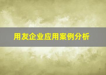 用友企业应用案例分析