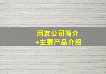 用友公司简介+主要产品介绍