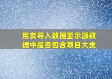 用友导入数据显示源数据中是否包含项目大类