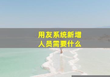 用友系统新增人员需要什么