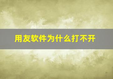 用友软件为什么打不开