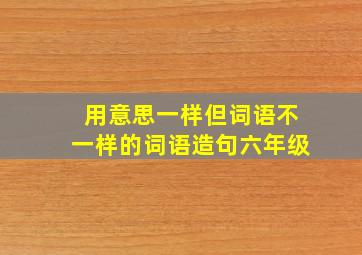 用意思一样但词语不一样的词语造句六年级